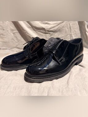 Bates Men's Uniform High Gloss Oxford Dress Shoes Vibram Sole Size 9